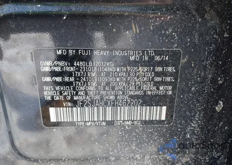 2015 Subaru Forester 2.5I Limited z USA, uszkodzony, nr VIN JF2SJAHCXFH462202